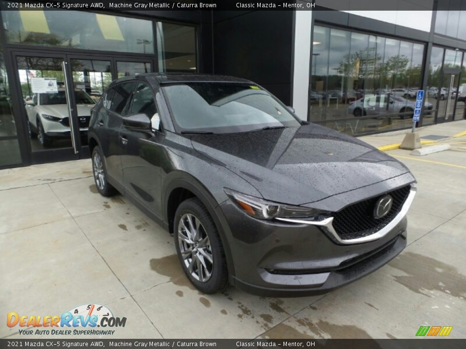2021 Mazda CX-5 Signature AWD Machine Gray Metallic / Caturra Brown Photo #1
