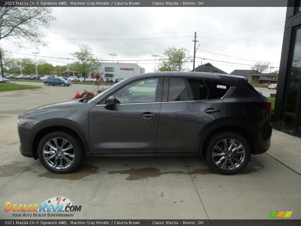 2021 Mazda CX-5 Signature AWD Machine Gray Metallic / Caturra Brown Photo #6
