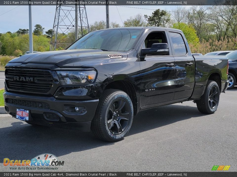 2021 Ram 1500 Big Horn Quad Cab 4x4 Diamond Black Crystal Pearl / Black Photo #1