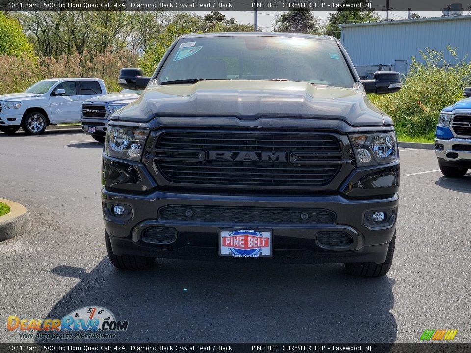2021 Ram 1500 Big Horn Quad Cab 4x4 Diamond Black Crystal Pearl / Black Photo #3