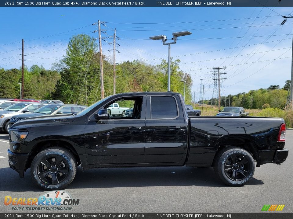 Diamond Black Crystal Pearl 2021 Ram 1500 Big Horn Quad Cab 4x4 Photo #4