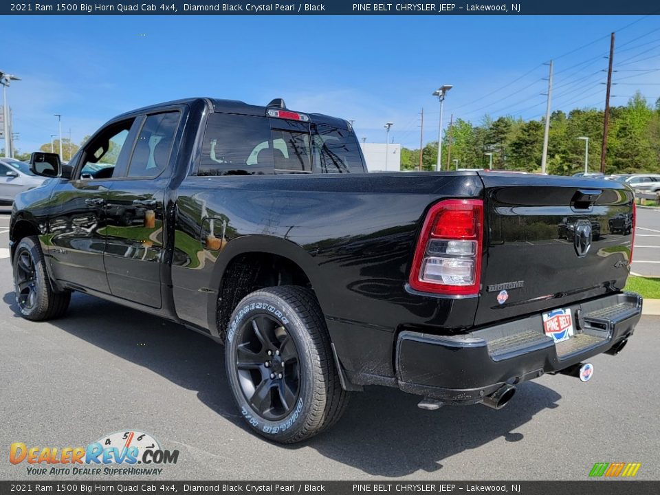 2021 Ram 1500 Big Horn Quad Cab 4x4 Diamond Black Crystal Pearl / Black Photo #6