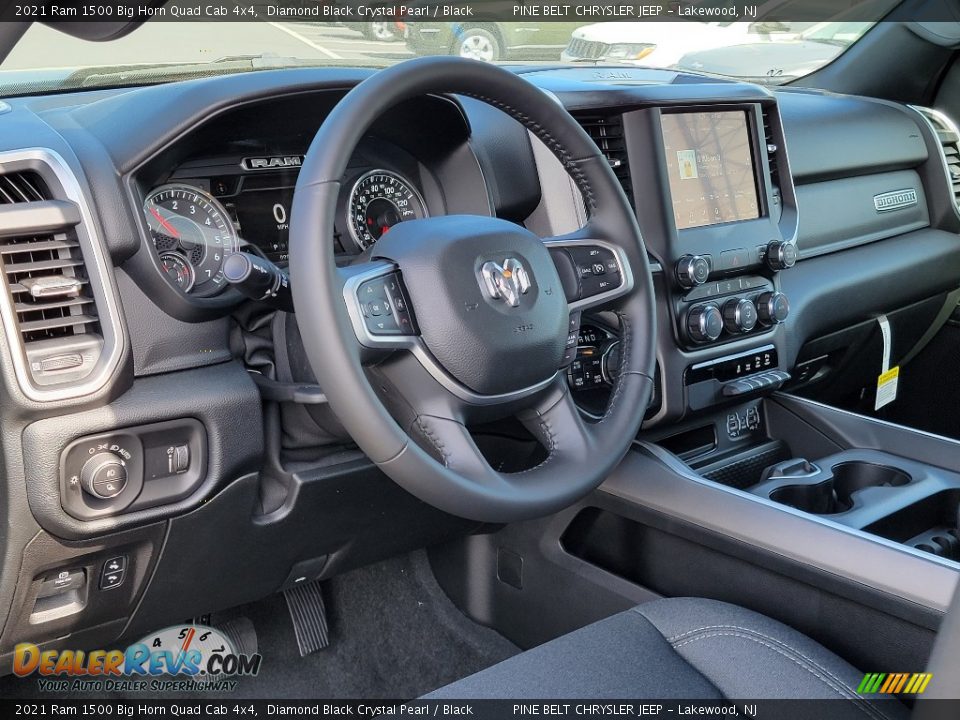 2021 Ram 1500 Big Horn Quad Cab 4x4 Diamond Black Crystal Pearl / Black Photo #13