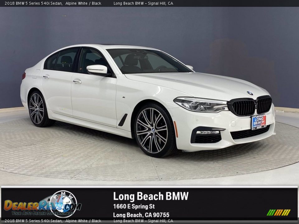 2018 BMW 5 Series 540i Sedan Alpine White / Black Photo #1