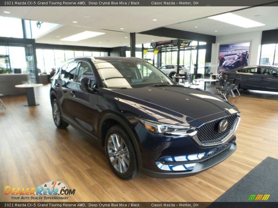 2021 Mazda CX-5 Grand Touring Reserve AWD Deep Crystal Blue Mica / Black Photo #1