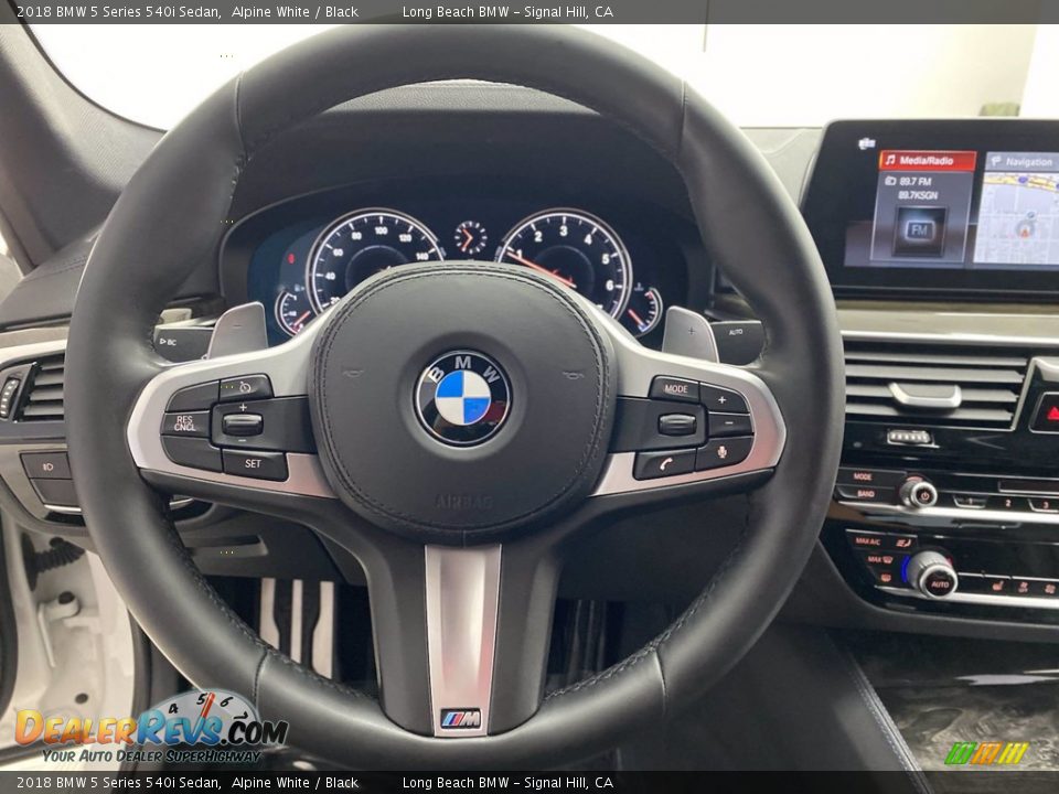 2018 BMW 5 Series 540i Sedan Alpine White / Black Photo #18