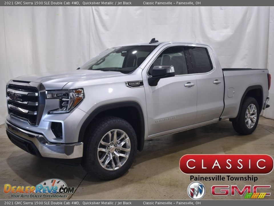 2021 GMC Sierra 1500 SLE Double Cab 4WD Quicksilver Metallic / Jet Black Photo #1