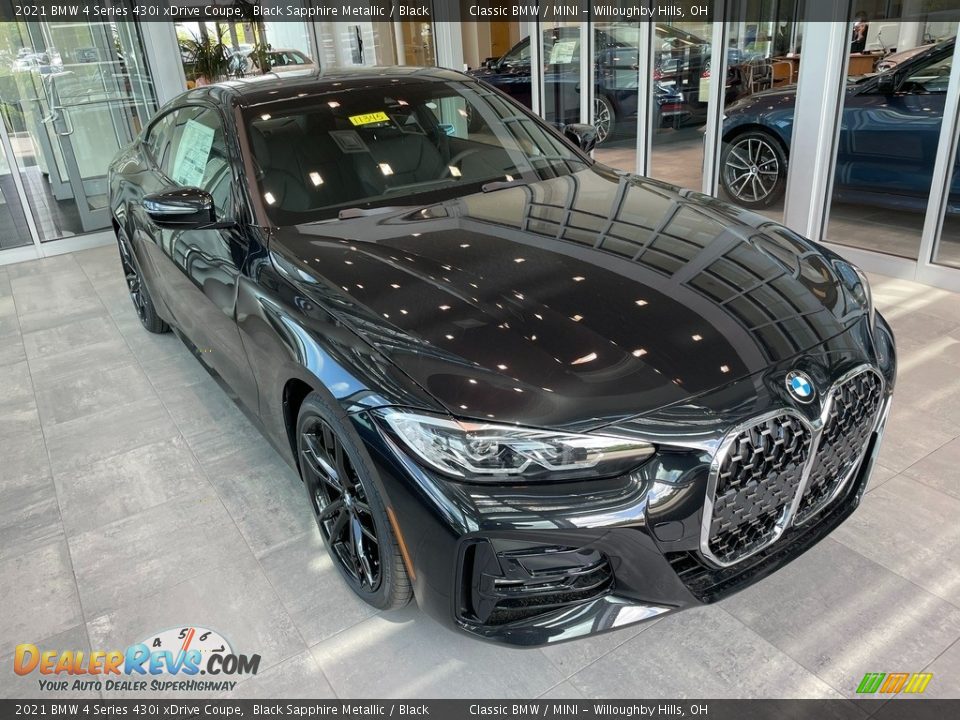 2021 BMW 4 Series 430i xDrive Coupe Black Sapphire Metallic / Black Photo #1