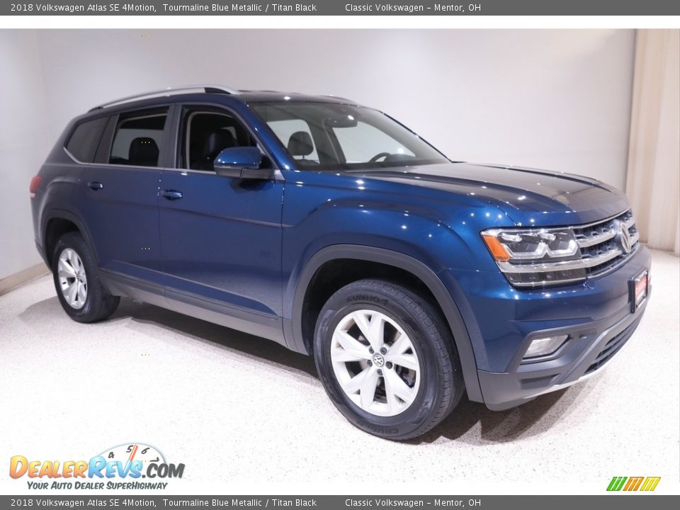 2018 Volkswagen Atlas SE 4Motion Tourmaline Blue Metallic / Titan Black Photo #1