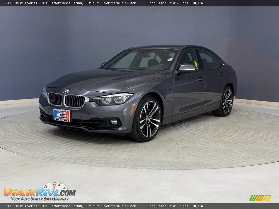 2018 BMW 3 Series 330e iPerformance Sedan Platinum Silver Metallic / Black Photo #3