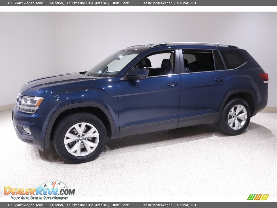 2018 Volkswagen Atlas SE 4Motion Tourmaline Blue Metallic / Titan Black Photo #3