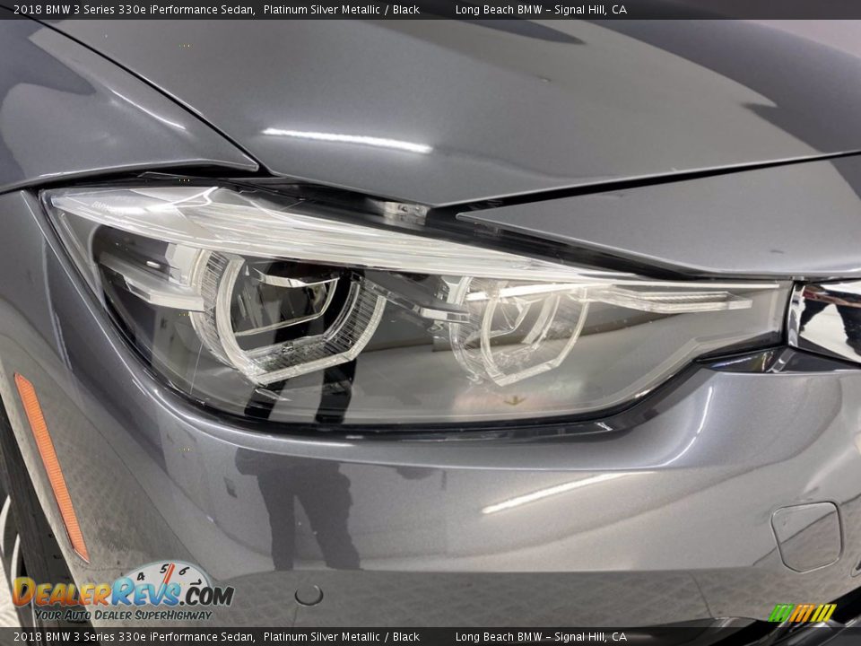 2018 BMW 3 Series 330e iPerformance Sedan Platinum Silver Metallic / Black Photo #7