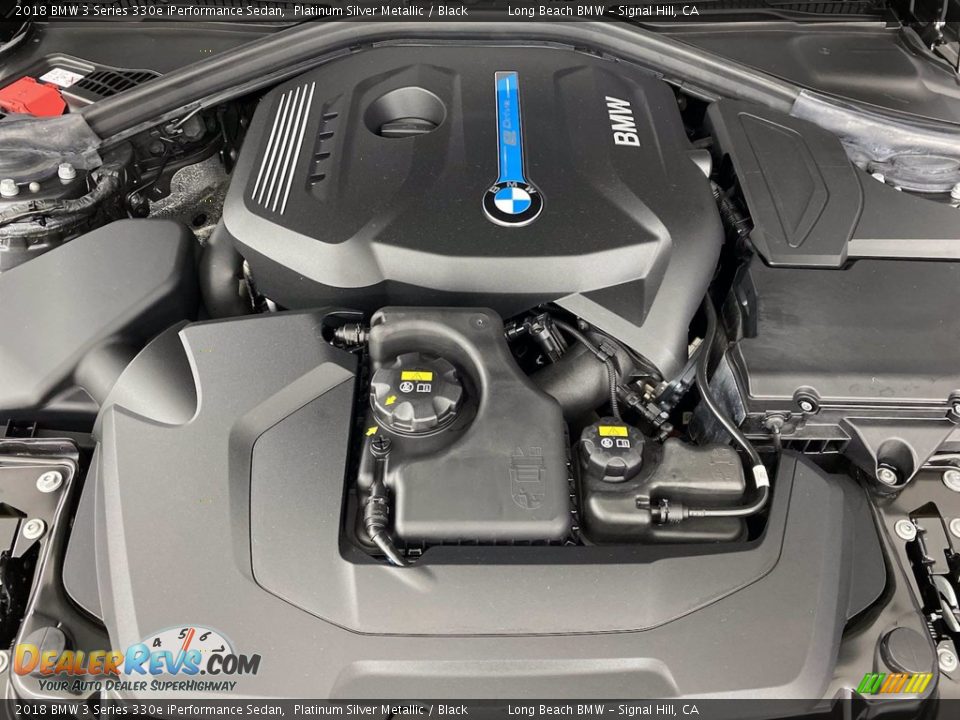 2018 BMW 3 Series 330e iPerformance Sedan Platinum Silver Metallic / Black Photo #12