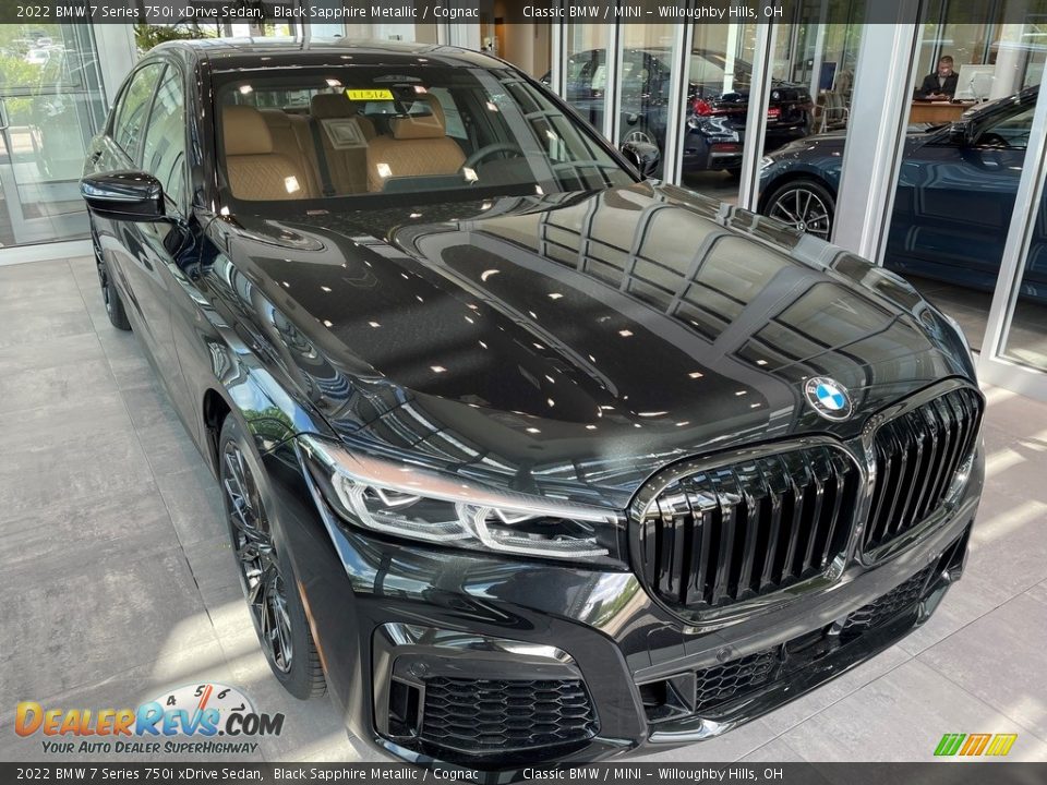 2022 BMW 7 Series 750i xDrive Sedan Black Sapphire Metallic / Cognac Photo #1