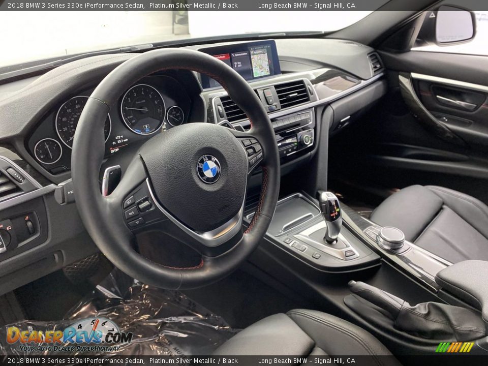 2018 BMW 3 Series 330e iPerformance Sedan Platinum Silver Metallic / Black Photo #16
