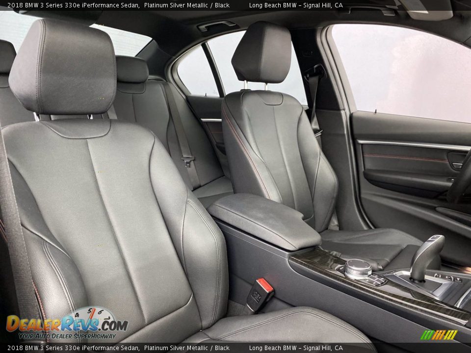 2018 BMW 3 Series 330e iPerformance Sedan Platinum Silver Metallic / Black Photo #34