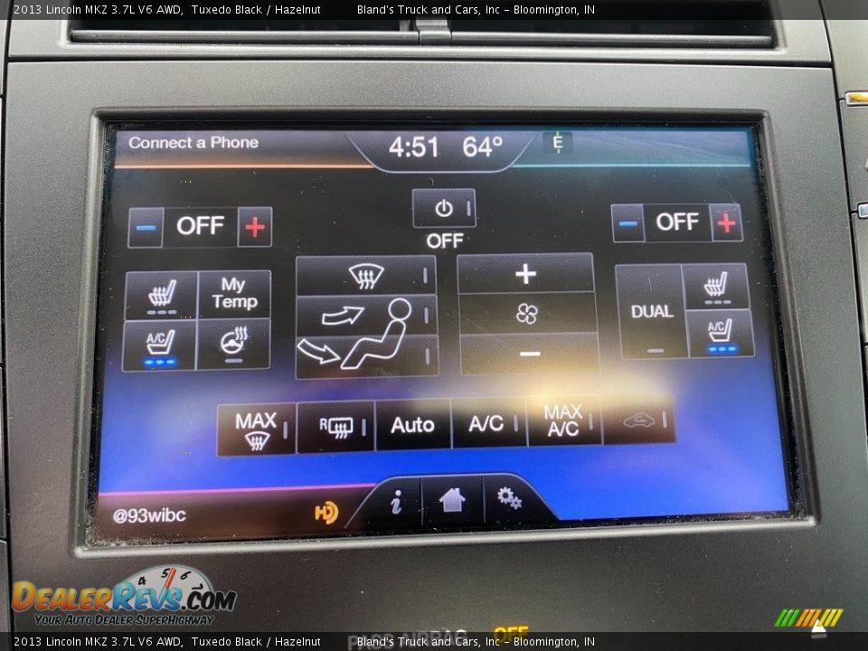 2013 Lincoln MKZ 3.7L V6 AWD Tuxedo Black / Hazelnut Photo #30