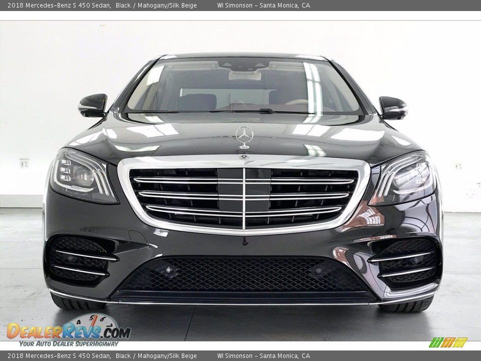 2018 Mercedes-Benz S 450 Sedan Black / Mahogany/Silk Beige Photo #2