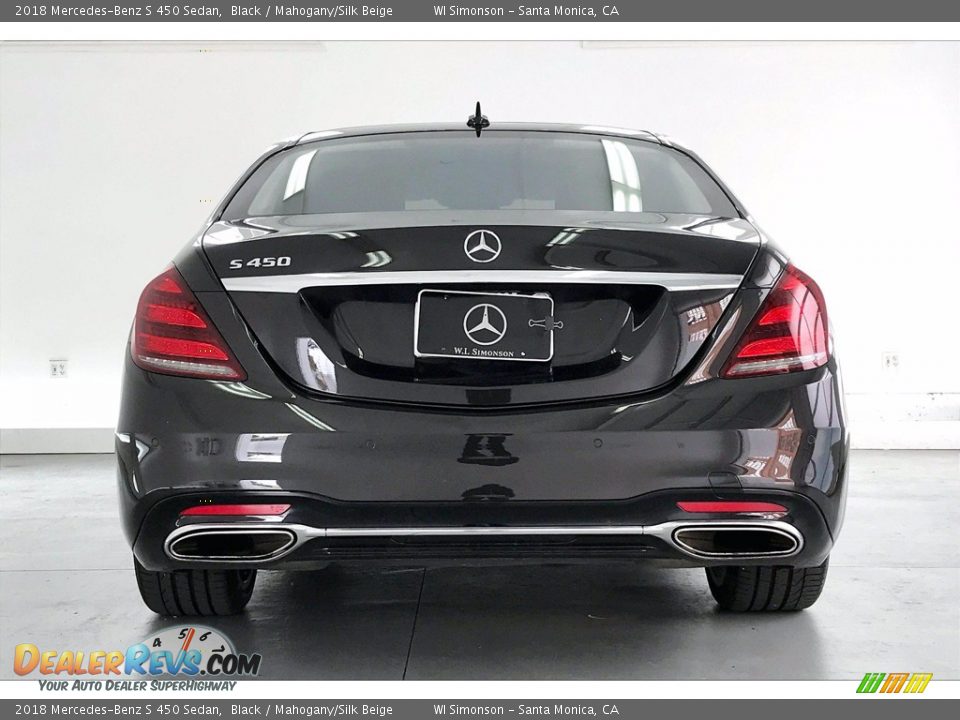 2018 Mercedes-Benz S 450 Sedan Black / Mahogany/Silk Beige Photo #3