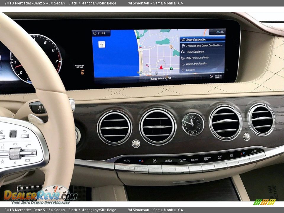 2018 Mercedes-Benz S 450 Sedan Black / Mahogany/Silk Beige Photo #5