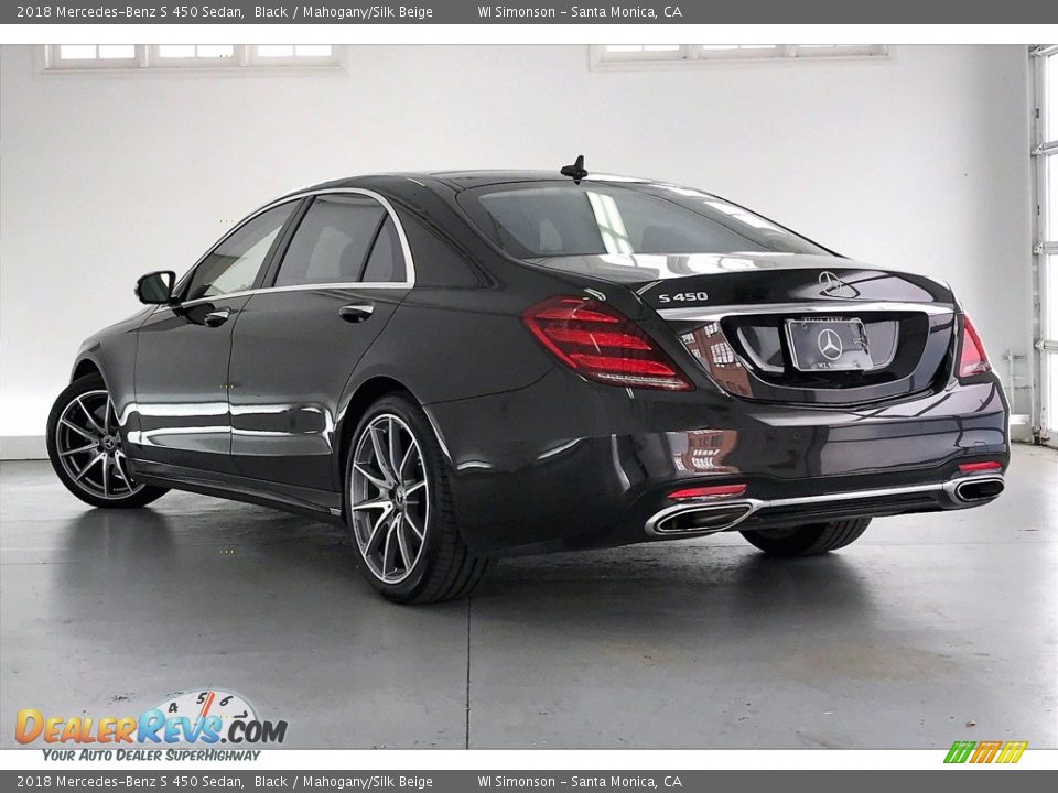 2018 Mercedes-Benz S 450 Sedan Black / Mahogany/Silk Beige Photo #10