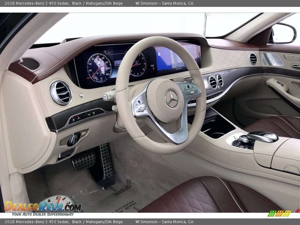 Mahogany/Silk Beige Interior - 2018 Mercedes-Benz S 450 Sedan Photo #14