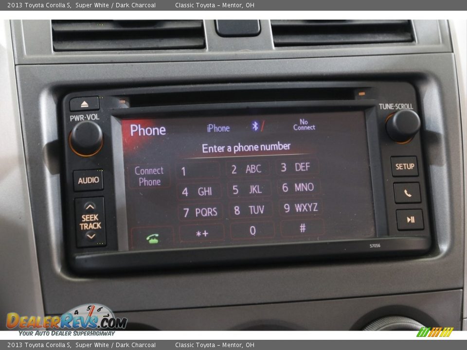 2013 Toyota Corolla S Super White / Dark Charcoal Photo #10