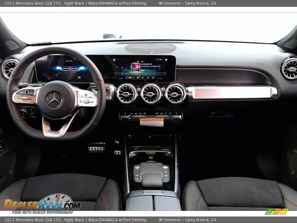 2021 Mercedes-Benz GLB 250 Night Black / Black/DINAMICA w/Red Stitching Photo #6