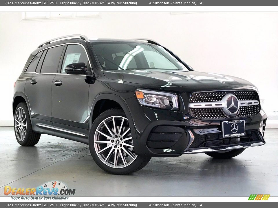 2021 Mercedes-Benz GLB 250 Night Black / Black/DINAMICA w/Red Stitching Photo #12