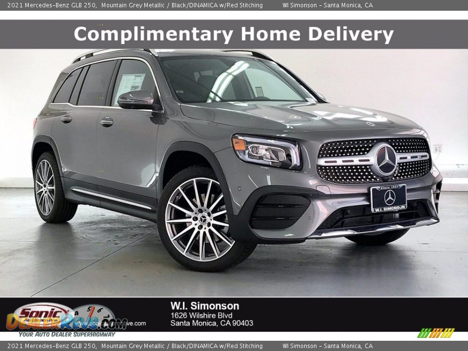 2021 Mercedes-Benz GLB 250 Mountain Grey Metallic / Black/DINAMICA w/Red Stitching Photo #1