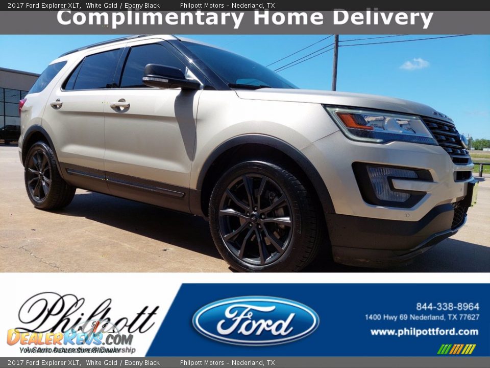 2017 Ford Explorer XLT White Gold / Ebony Black Photo #1