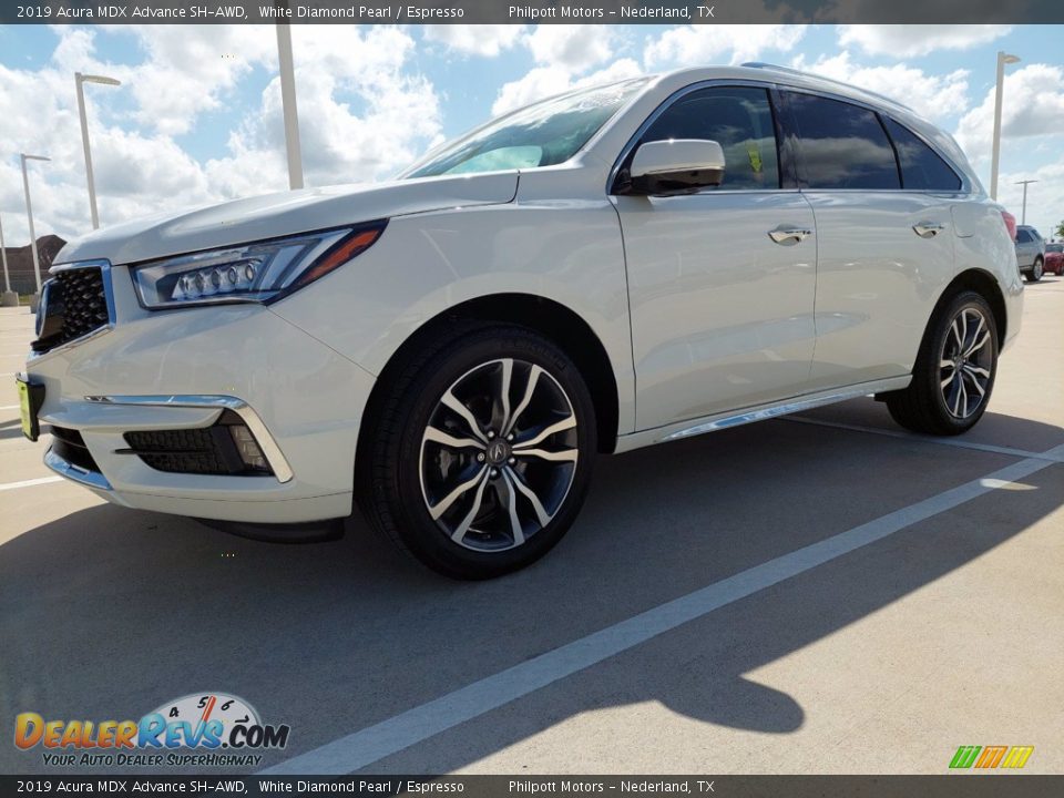 2019 Acura MDX Advance SH-AWD White Diamond Pearl / Espresso Photo #2