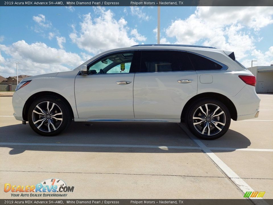 2019 Acura MDX Advance SH-AWD White Diamond Pearl / Espresso Photo #7