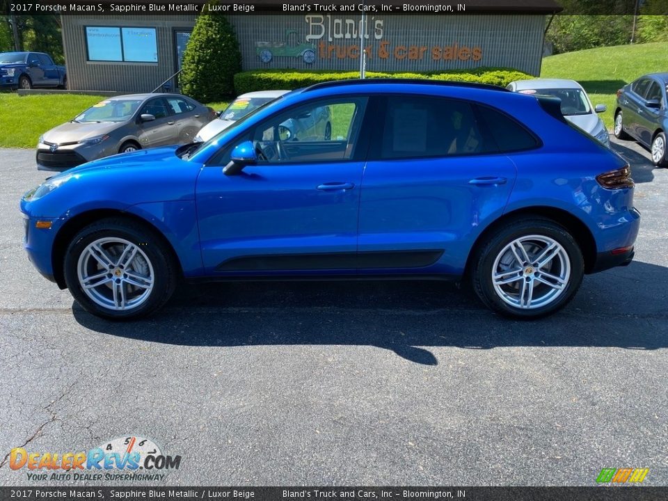 2017 Porsche Macan S Sapphire Blue Metallic / Luxor Beige Photo #1