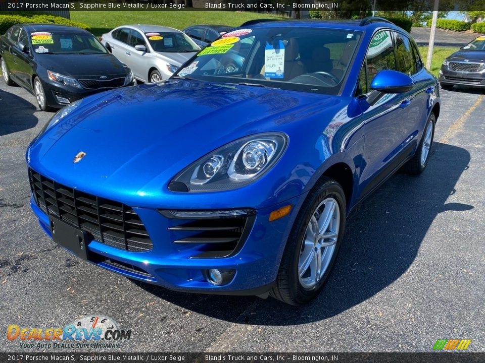 2017 Porsche Macan S Sapphire Blue Metallic / Luxor Beige Photo #2