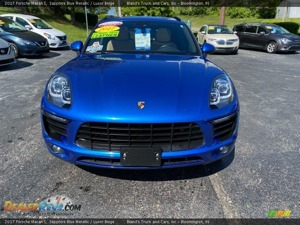 2017 Porsche Macan S Sapphire Blue Metallic / Luxor Beige Photo #3