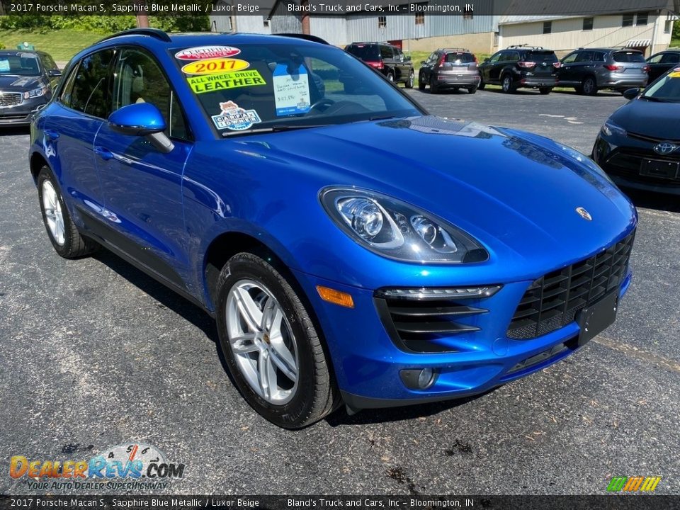 2017 Porsche Macan S Sapphire Blue Metallic / Luxor Beige Photo #4