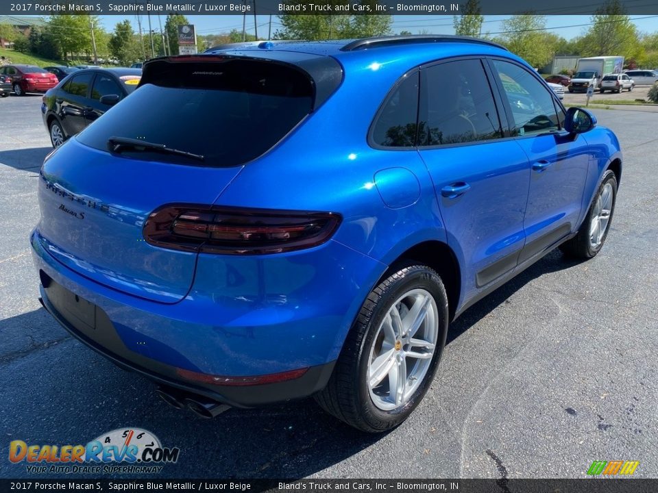 2017 Porsche Macan S Sapphire Blue Metallic / Luxor Beige Photo #6