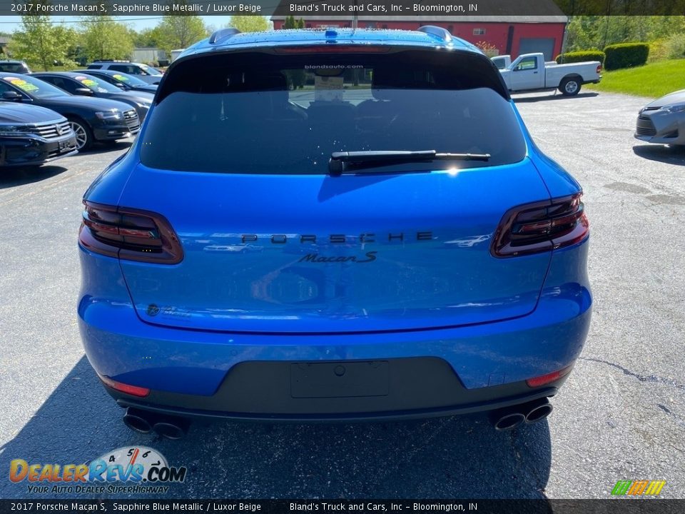 2017 Porsche Macan S Sapphire Blue Metallic / Luxor Beige Photo #7