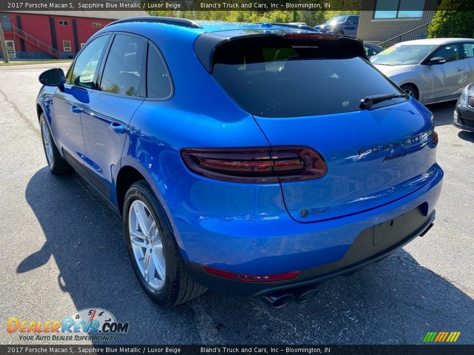 2017 Porsche Macan S Sapphire Blue Metallic / Luxor Beige Photo #8