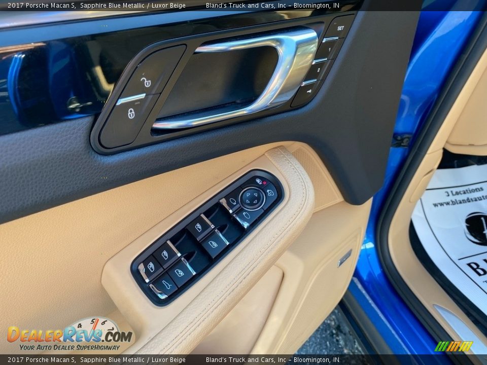 2017 Porsche Macan S Sapphire Blue Metallic / Luxor Beige Photo #13