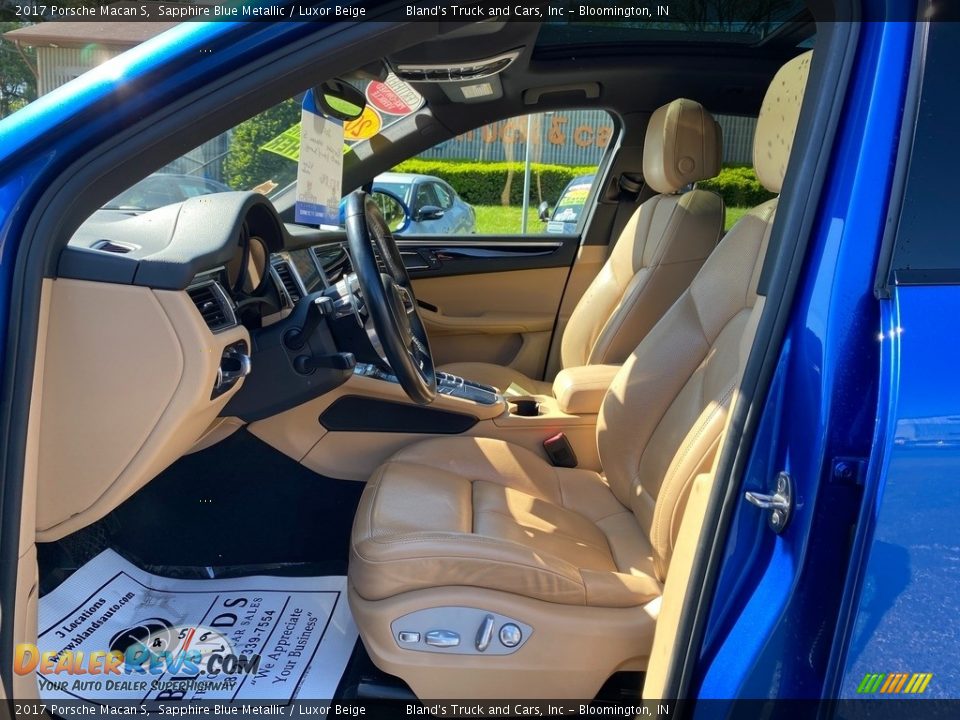 2017 Porsche Macan S Sapphire Blue Metallic / Luxor Beige Photo #14