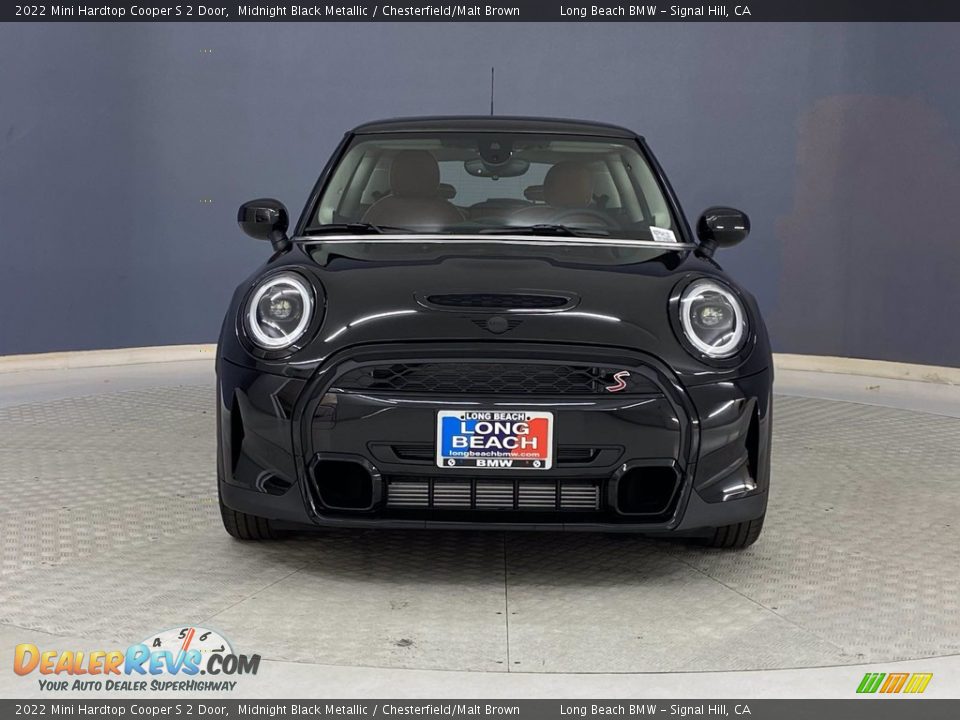 2022 Mini Hardtop Cooper S 2 Door Midnight Black Metallic / Chesterfield/Malt Brown Photo #2