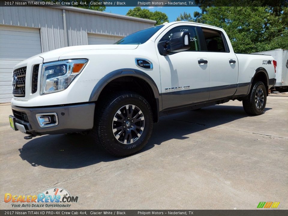 2017 Nissan TITAN XD PRO-4X Crew Cab 4x4 Glacier White / Black Photo #2