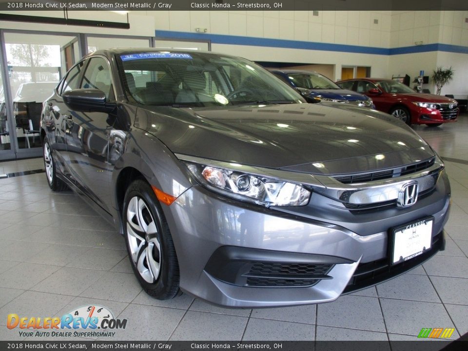 2018 Honda Civic LX Sedan Modern Steel Metallic / Gray Photo #3