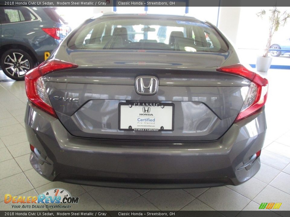 2018 Honda Civic LX Sedan Modern Steel Metallic / Gray Photo #9