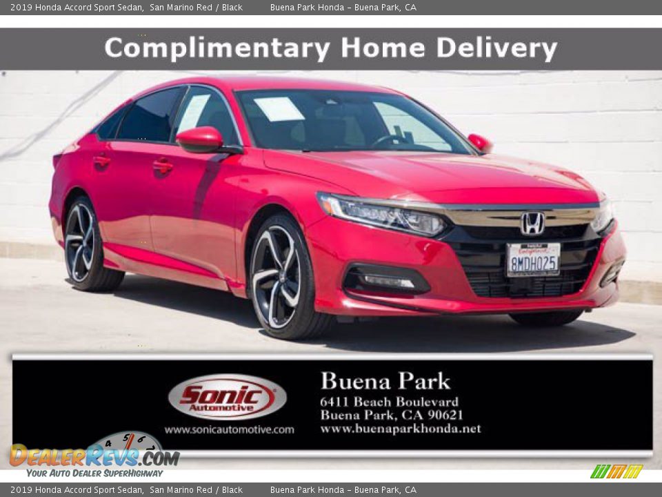 2019 Honda Accord Sport Sedan San Marino Red / Black Photo #1