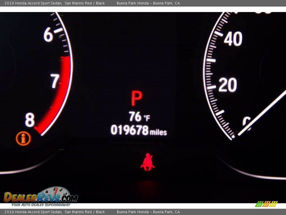 2019 Honda Accord Sport Sedan San Marino Red / Black Photo #6