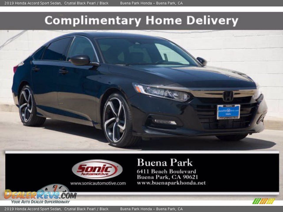2019 Honda Accord Sport Sedan Crystal Black Pearl / Black Photo #1