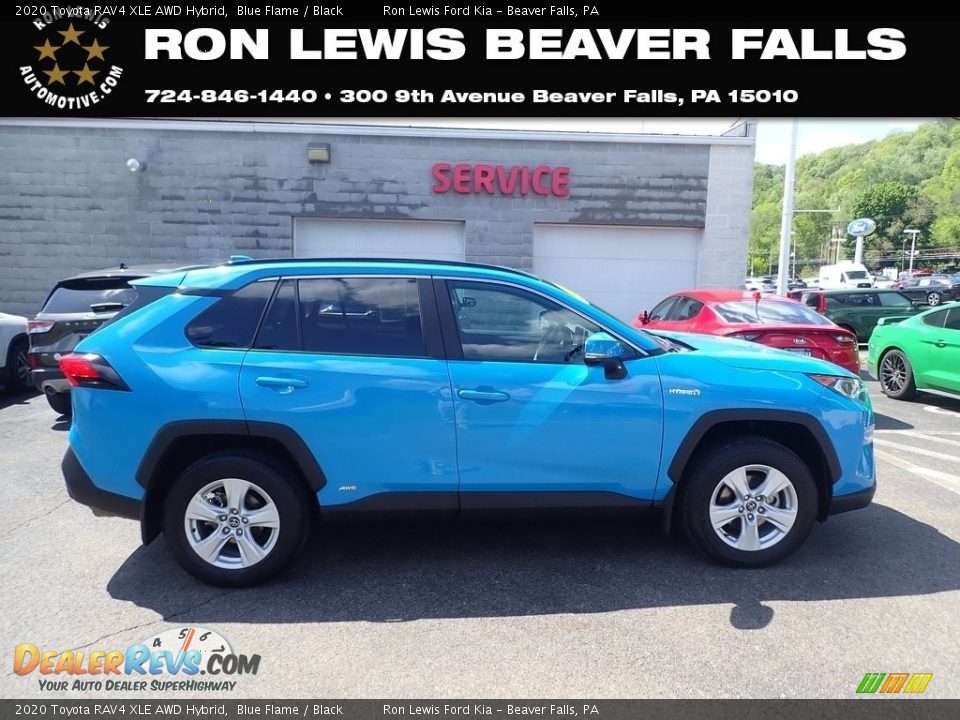 2020 Toyota RAV4 XLE AWD Hybrid Blue Flame / Black Photo #1